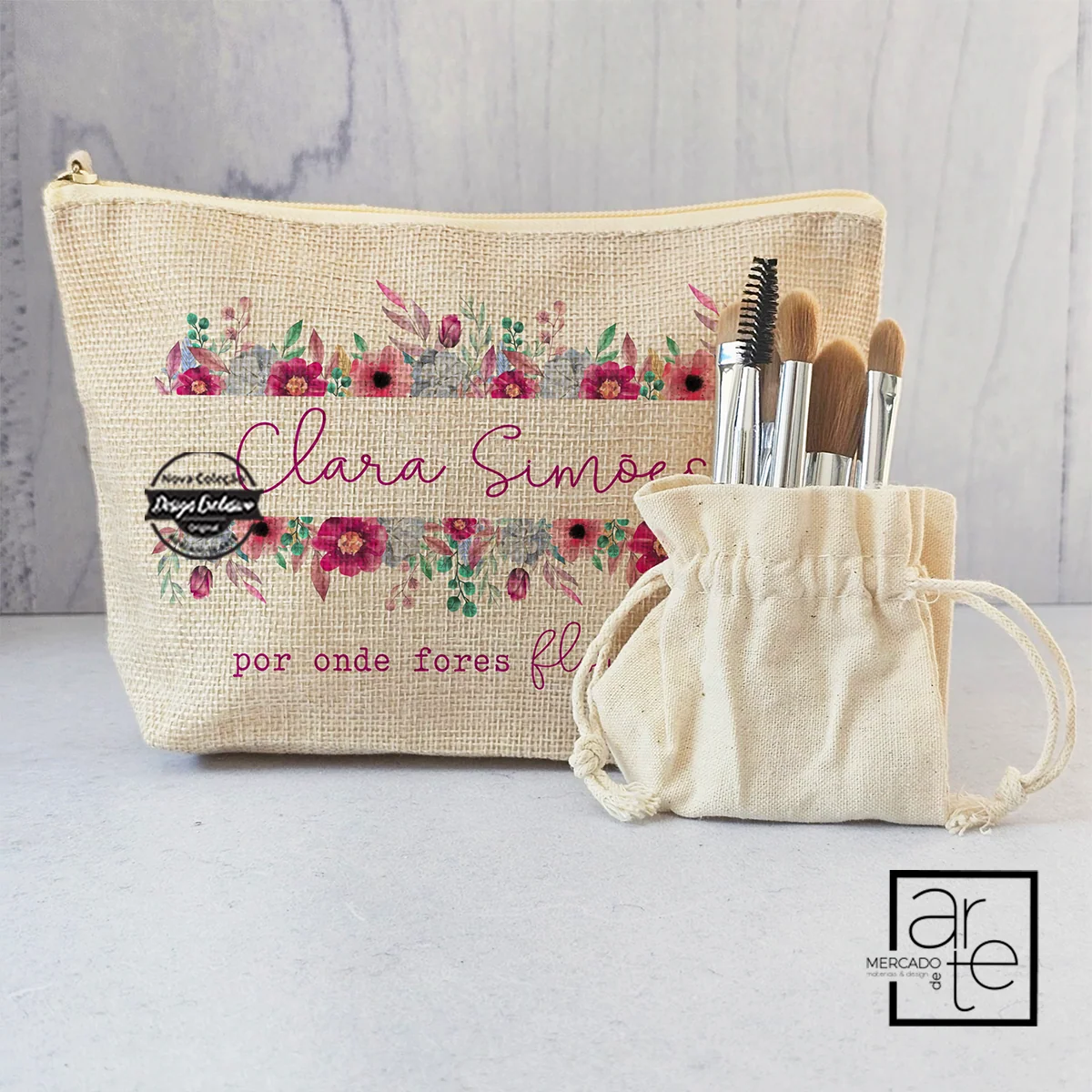 Bolsa com pinceis "Por onde fores floresce" - Image 2