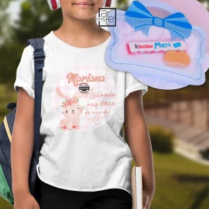 T-shirt com saco coelhinha/o "Afilhado/a"