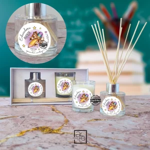 kit mikado e vela lápis laço "Aprender contigo..."