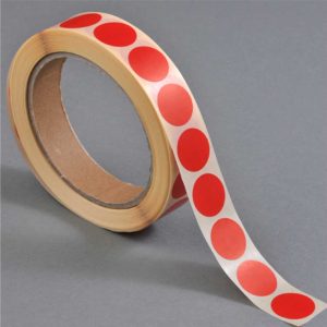 Discos vermelho de base autocolante c/13 mm de diâmetro