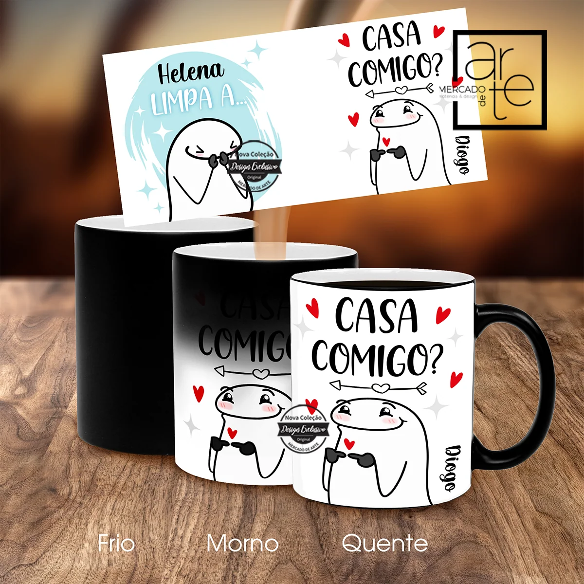 Caneca mágica flork "Limpa a....Casa comigo?"