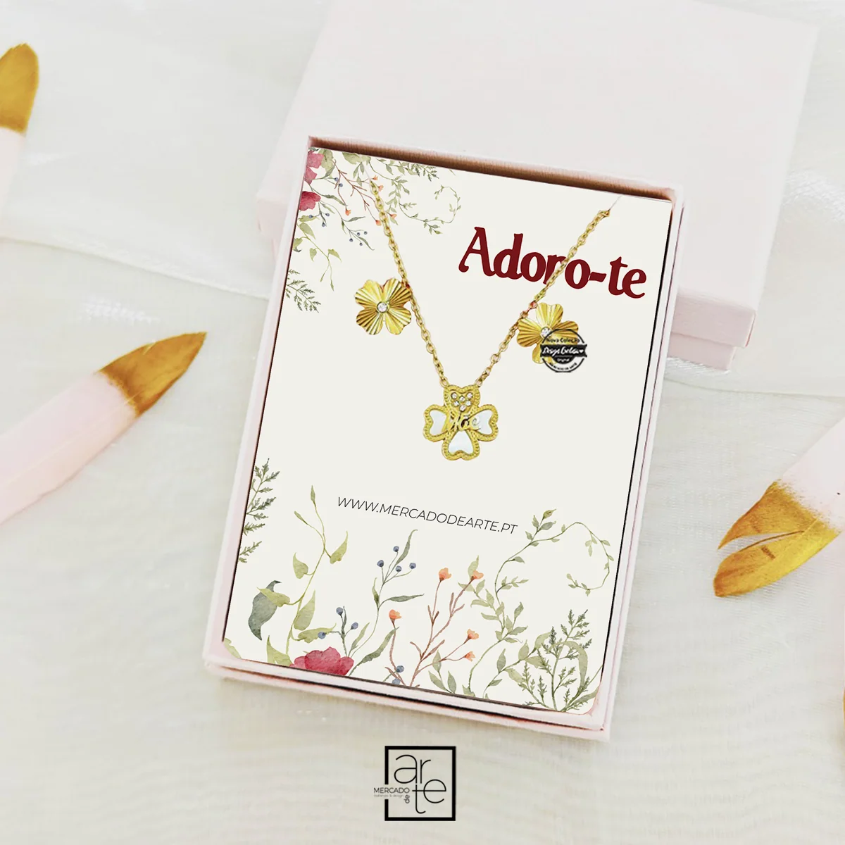 Conjunto com caixinha trevo "Mãe" - Image 3