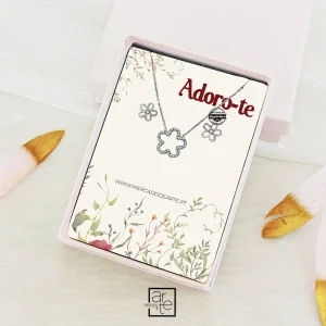 Conjunto com caixinha flor "Adoro-te"
