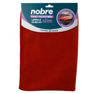 Pano de microfibra 60x80cm ( pacote c/ 2 unid.) vermelho Slim – Nobre