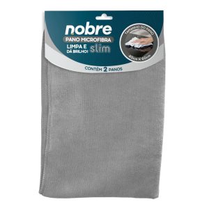 Pano de microfibra 40x60cm ( pacote c/ 2 unid.) cinza Slim – Nobre