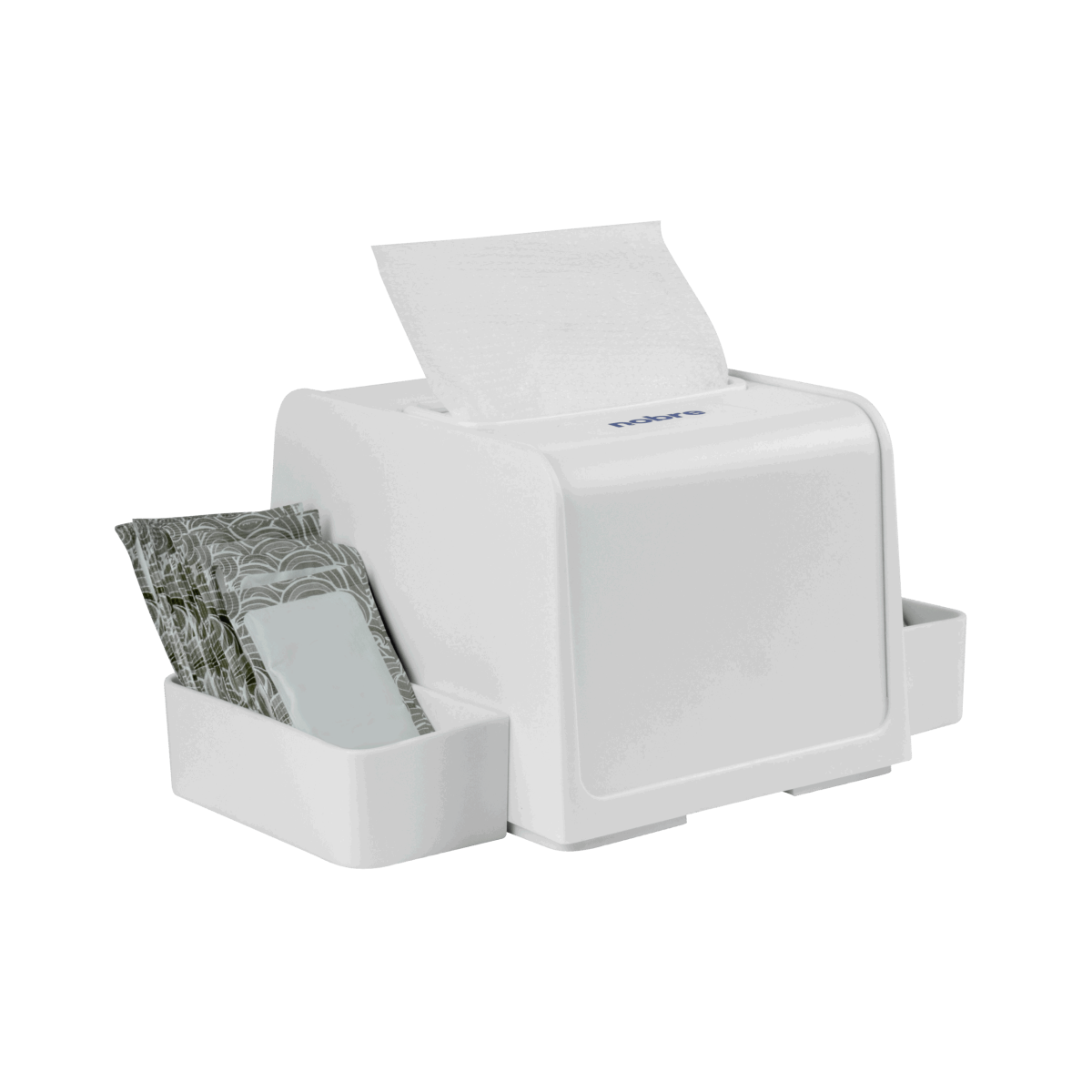 Dispenser p/guardanapo interfolhado (c/ porta sachê) branco – Nobre - Image 2