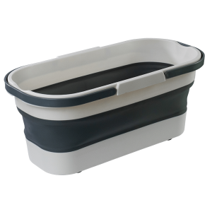 Balde retrátil retangular 9,5l. branco c/ cinza – Mood