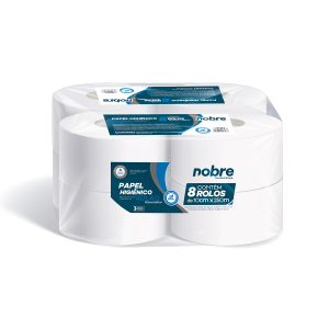 Papel higiênico rolão c/8x10cm.x250m. (folha dupla celulose virgem) – Nobre