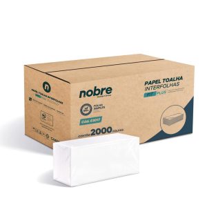 Papel toalha interfolha c/2000fls. 21,5x20cm. 2D. (Caixa) (celulose virgem) Fit Plus – Nobre