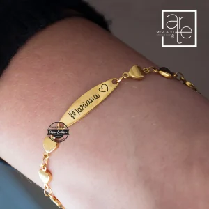 Pulseira corações "Nome"