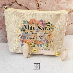 Bolsa c/rolo facial de pedra natural "Mãe contigo a vida..."
