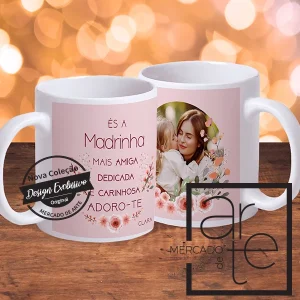 Caneca ceramica " És a madrinha mais amiga...