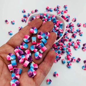 Miçanga Emborrachado Coração Tay Day Fimo Passante