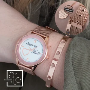 Relógio "Amo-te mãe" e/ou pulseira escrava corações