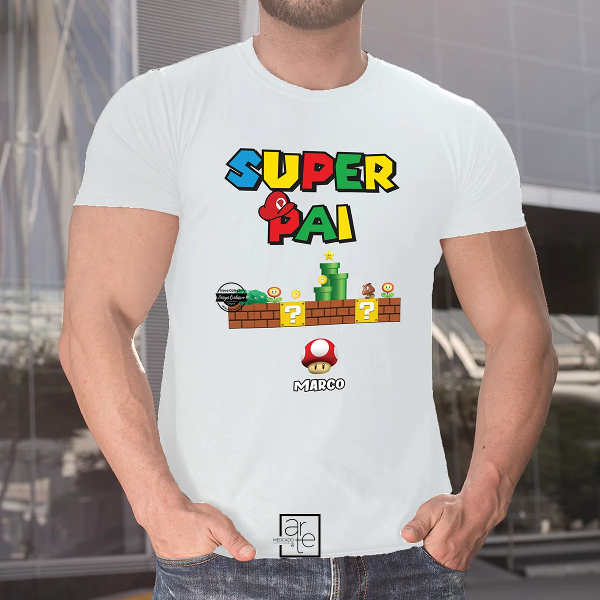 T-shirt Super Mário "Super Pai" - Image 2