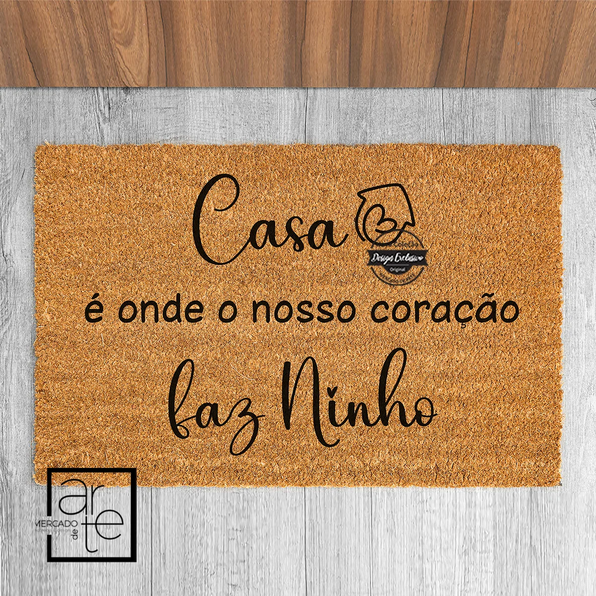 Tapete de entrada "Casa é onde..."