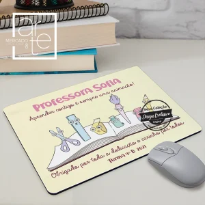 Tapete de rato " Professora …Aprender contigo é uma animação"