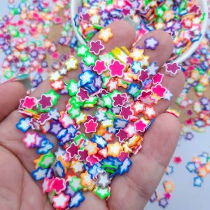 Aplique Mini Paetê Confete Estrela Colorido 5mm Pvc