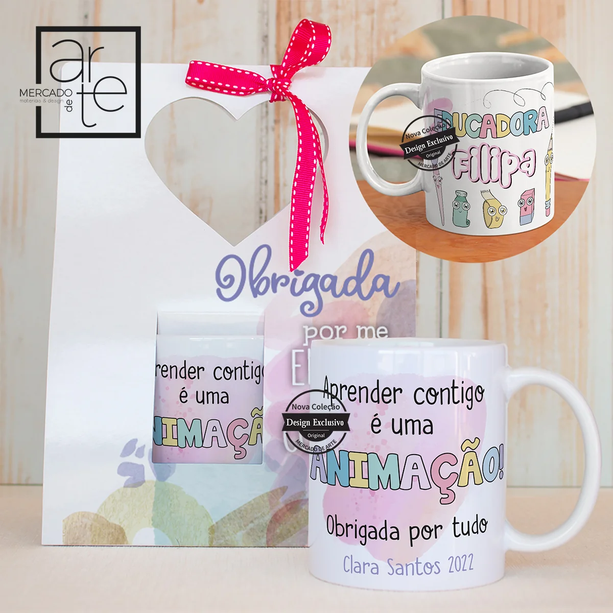Caneca "Aprender contigo é um animação"