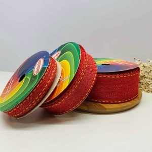 Kit Fita Jeans Pespontada Sinimbu Vermelha-3 tamanhos