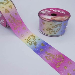 Fita Unicórnio Tie Dye Progresso Glitter nº 9-38mm
