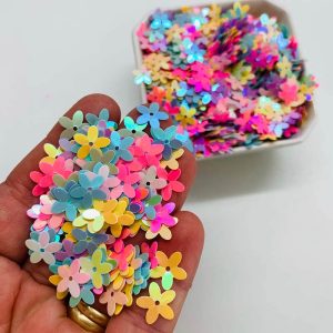 Confete Flor Paetê com furo 11mm