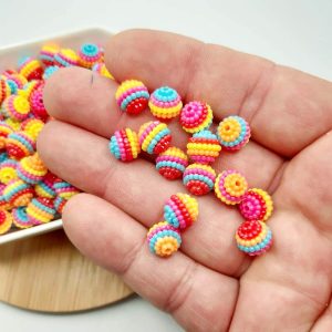 Pérola Craquelada Arco Íris 10mm -50 unidade
