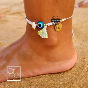 Pulseira de pé ajustável "olho turco"