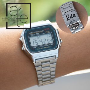 Relogio aço inox, personalizável na bracelete