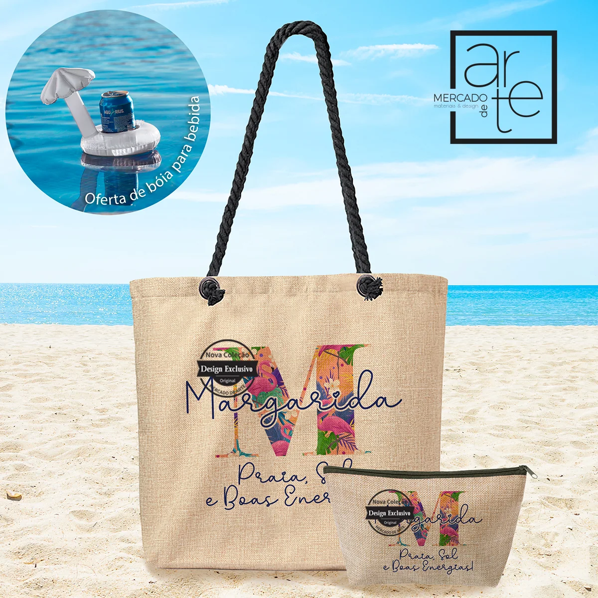Saco e/ou bolsa "Praia, sol e boas energias" - Image 2