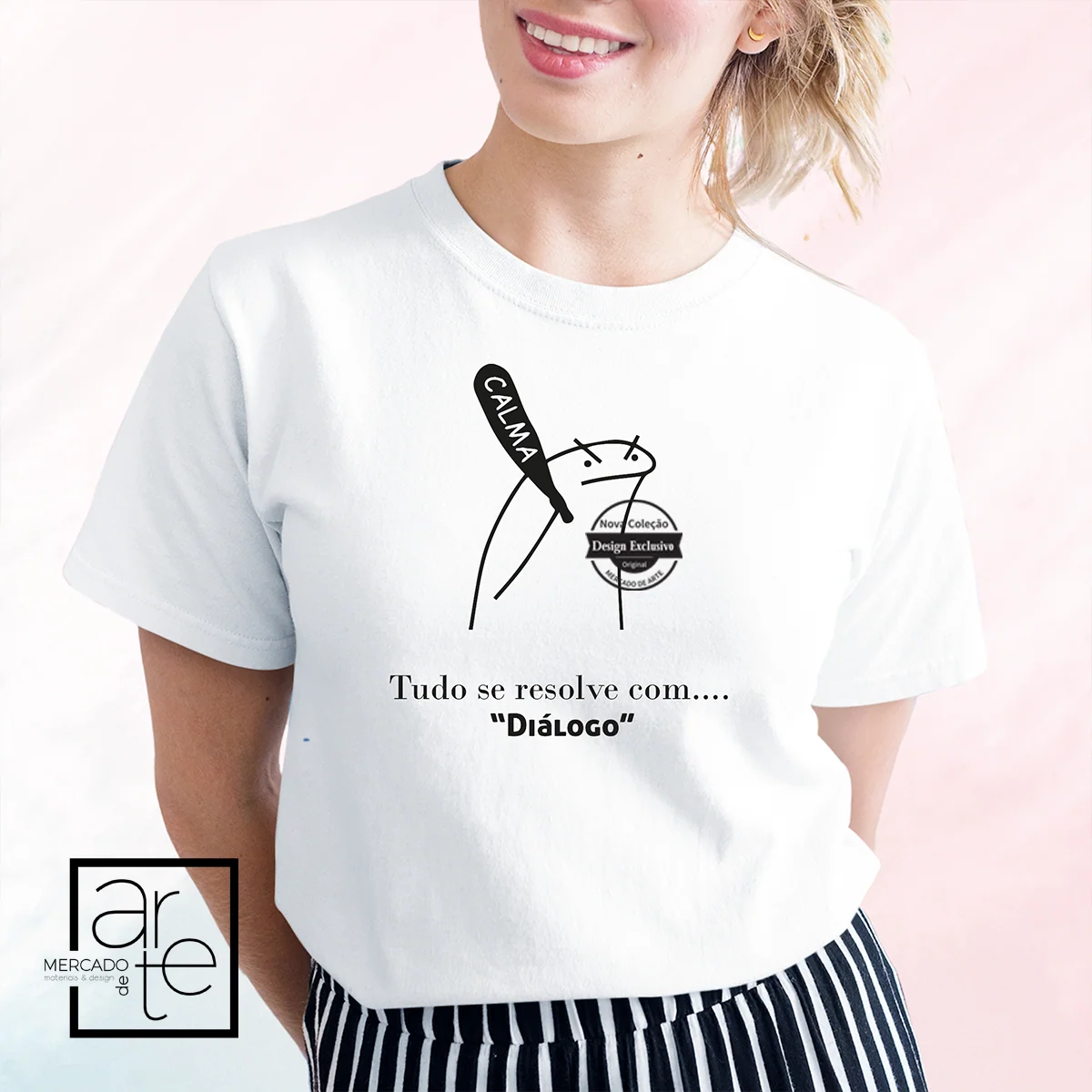 T-shirt Flork " Tudo se resolve com..." - Image 2
